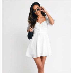 Tobi White Puff sleeve dress
